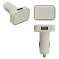 Dual USB Car Chargers - White